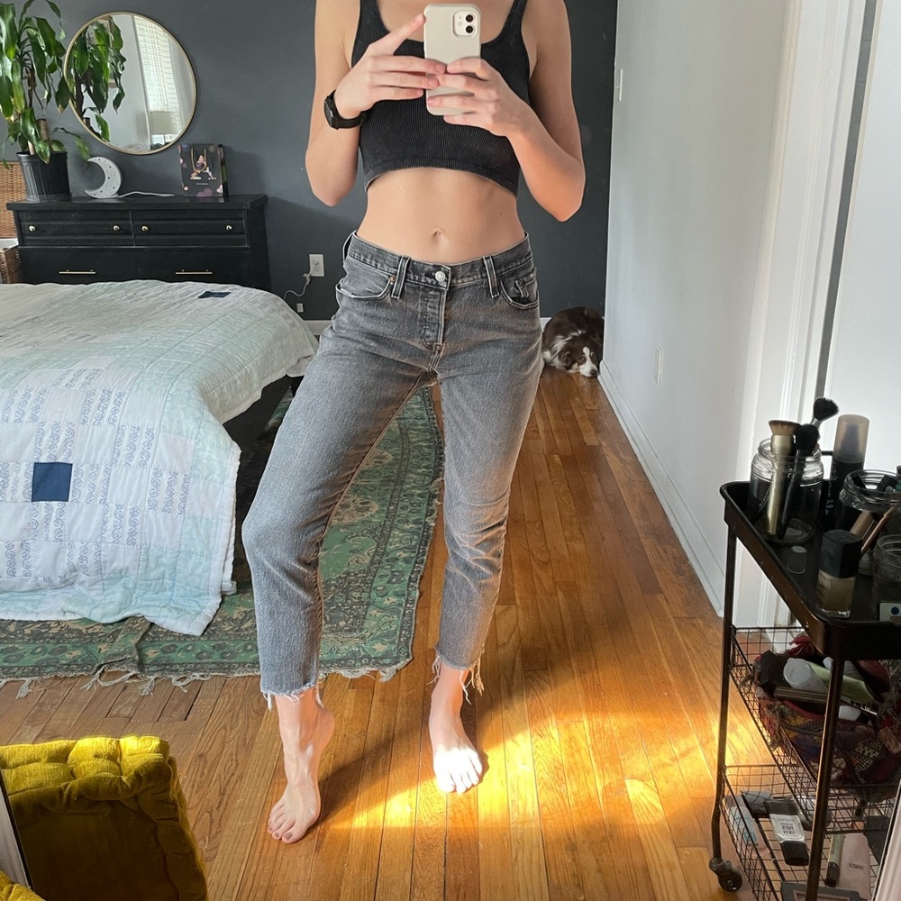 Vintage 501 Levi’s Washed Black Straight Leg Jeans